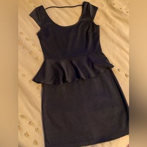 Delirious brand fitted mini black ruffled dress.